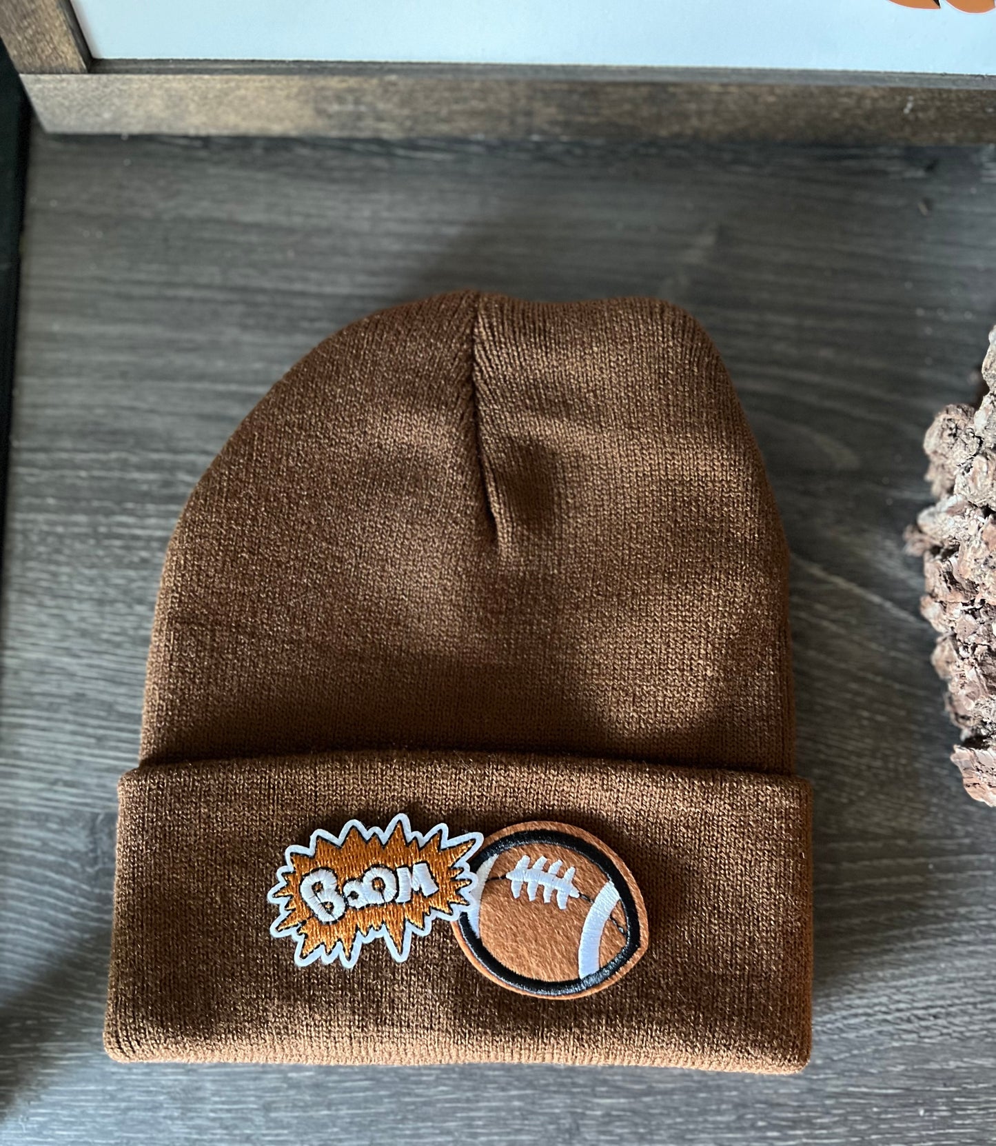 Toddler Cuffed Beanie - Boom-Football Patch